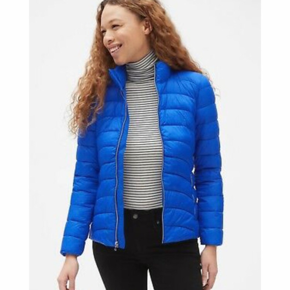 Gap ColdControl Lightweight Puffer Jacket Cobalt Blue size Medium